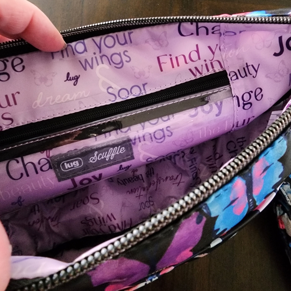 Lug Crossbody Bag with Colorful Butterfly Pattern - Picture 4 of 6